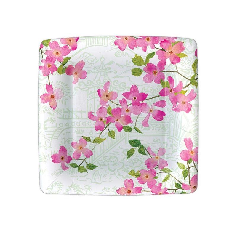 Caspari Blossoming Branches Square Paper Salad & Dessert Plates - 8 Per Package