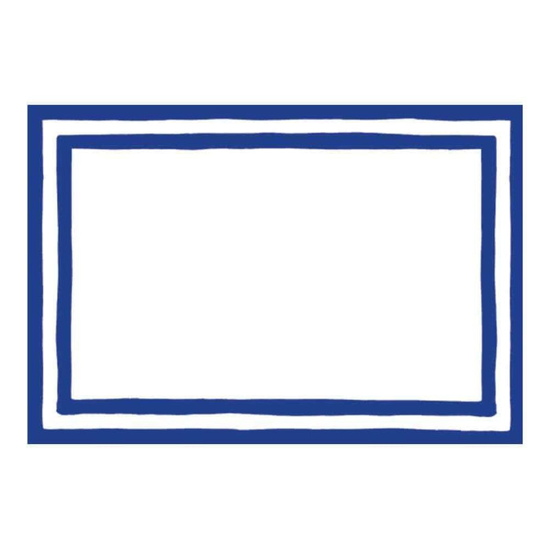 Caspari Border Stripe Place Cards In Blue Foil - 8 Per Package