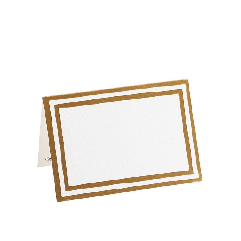 Caspari Border Stripe Place Cards In Gold Foil - 8 Per Package