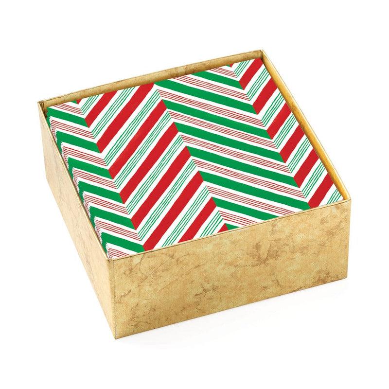 caspari Candy Cane Stripes Paper Cocktail Napkins - 40 Per Box