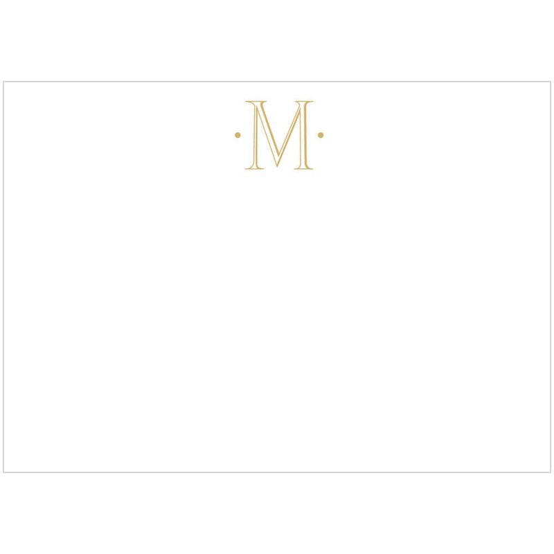 Caspari Caspari Antique Plain Letter M Foil Correspondence Cards - 12 Cards And Envelopes