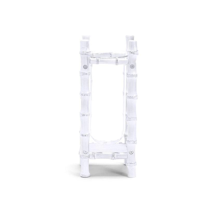 caspari Handcrafted White Bamboo Vase