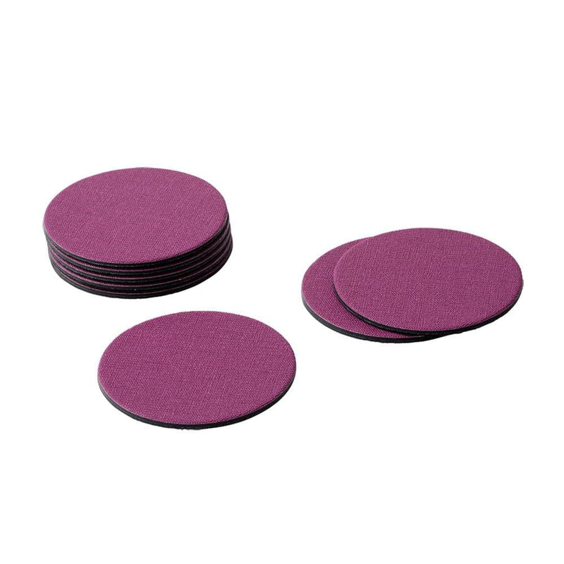 Caspari Classic Canvas Felt-Backed Coasters In Aubergine - 8 Per Box