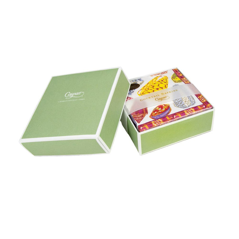 Caspari Coquillage Purple Boxed Cocktail Napkins - 40 Per Box