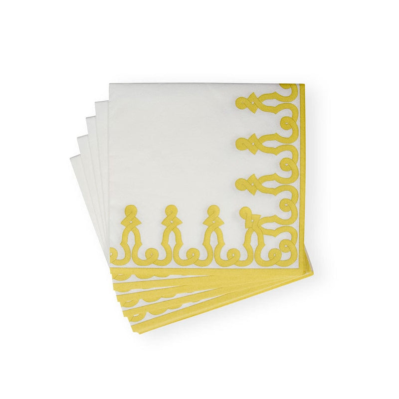 Caspari Dessin Passementerie Dijon Paper Linen Dinner Napkins - 12 Per Package