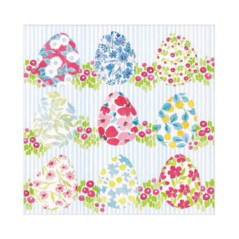 Caspari Floral Easter Eggs Paper Luncheon Napkins - 20 Per Package