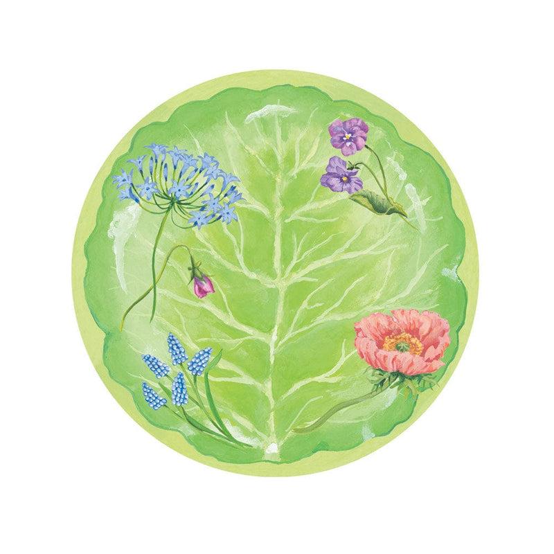 Caspari Floral Majolica Paper Salad & Dessert Plates - 8 Per Package