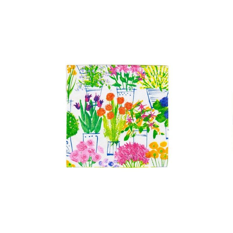 Caspari Flower Market Cocktail Napkins - 20 Per Package