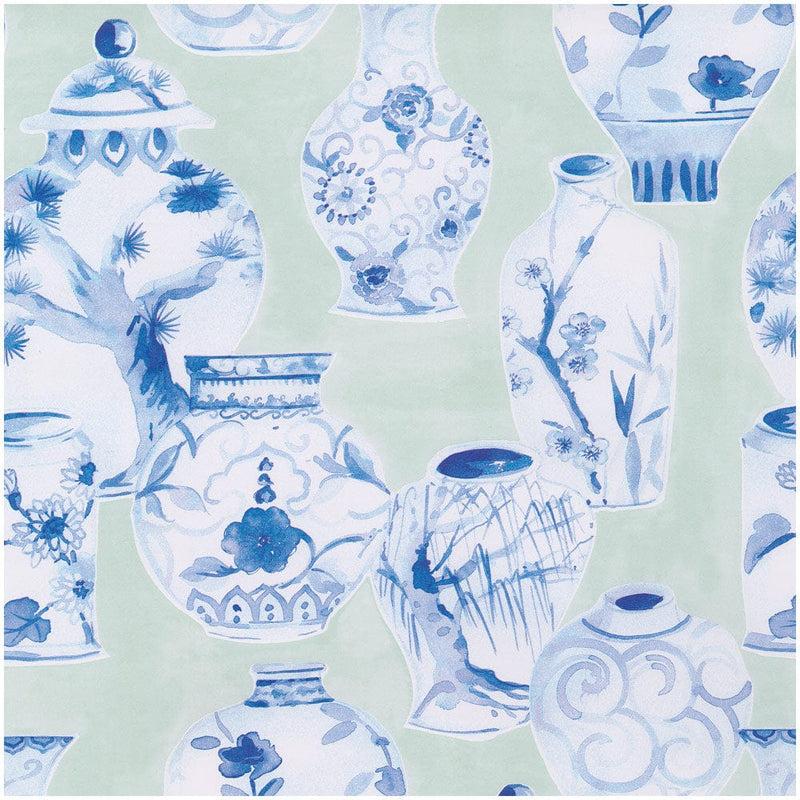 Caspari Glazed Porcelain Celadon Gift Wrap - One 30" X 8' Roll