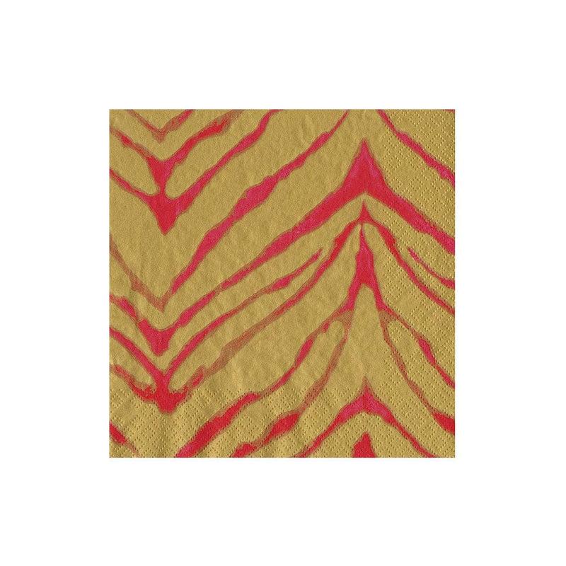 caspari Go Wild Brown Fuchsia & Green Boxed Cocktail Napkins - 40 Per Box