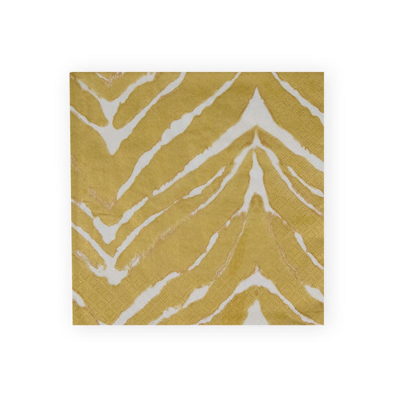 caspari Go Wild White & Gold Luncheon Napkins - 20 Per Package
