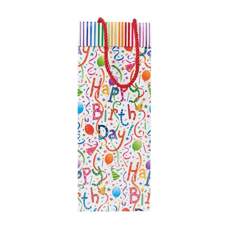 caspari Happy Birthday Wine & Bottle Gift Bags - One Gift Bag Included