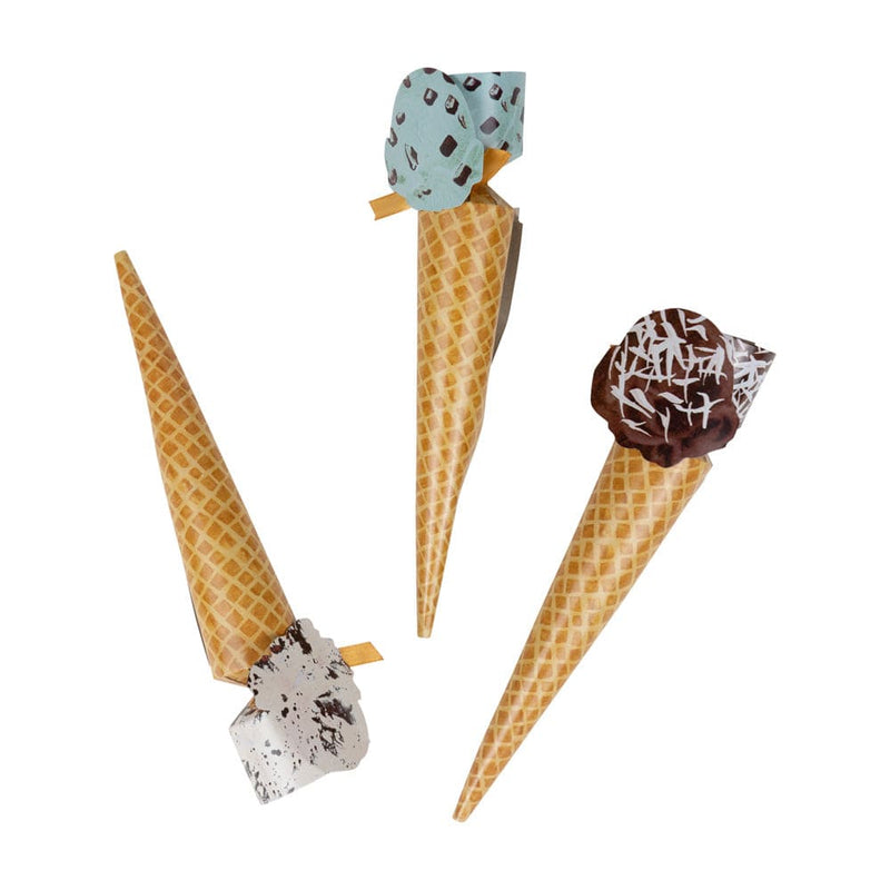 Caspari Ice Cream Cones Celebration Crackers - 8 Christmas Crackers Per Box