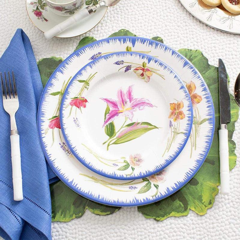 Caspari Isabelle's Garden Paper Salad & Dessert Plates - 8 Per Package