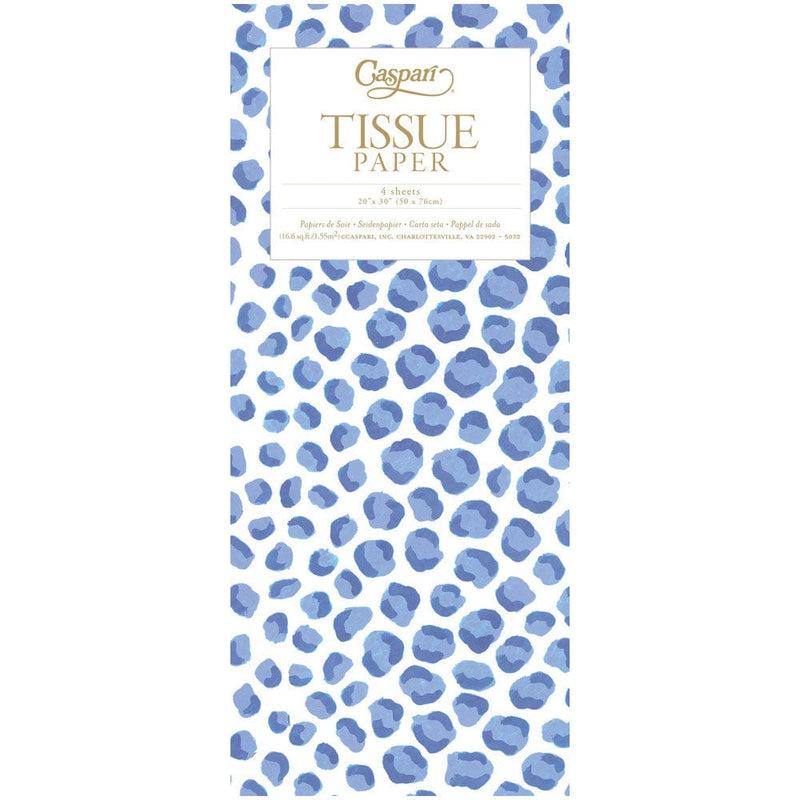 Caspari Just Spots Blue Tissue Paper - 4 Tissue Sheets Per Pack