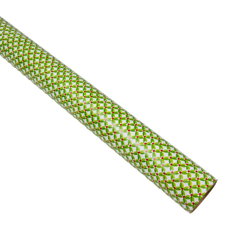 Caspari Leaf And Berry Ditz Gift Wrap - One 30" X 8' Roll