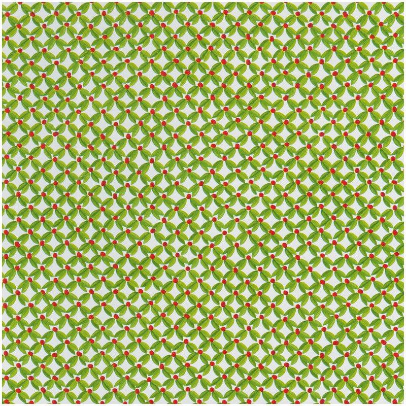 Caspari Leaf And Berry Ditz Gift Wrap - One 30" X 8' Roll