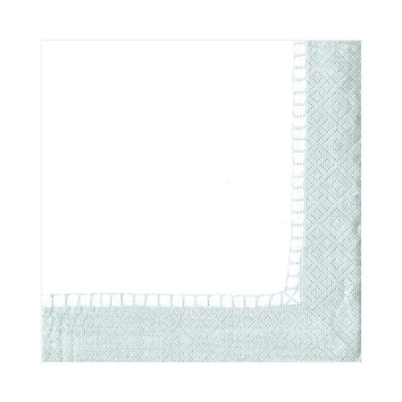 Caspari Linen Border Paper Luncheon Napkins In Silver - 20 Per Package