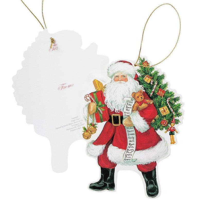 Caspari Lynn Haney Santa Decorative Die-Cut Gift Tag - 4 Per Package
