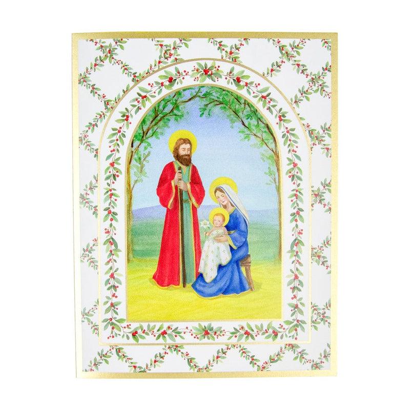 caspari Nativity With Decorated Arch Personalized Christmas Cards