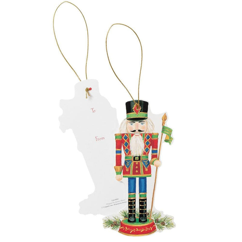 Caspari Nutcrackers Decorative Die-Cut Gift Tag - 4 Per Package
