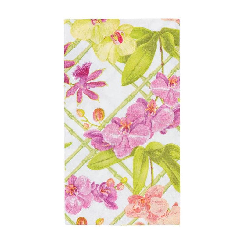 Caspari Orchid Conservatory Guest Towel Napkins - 15 Per Package