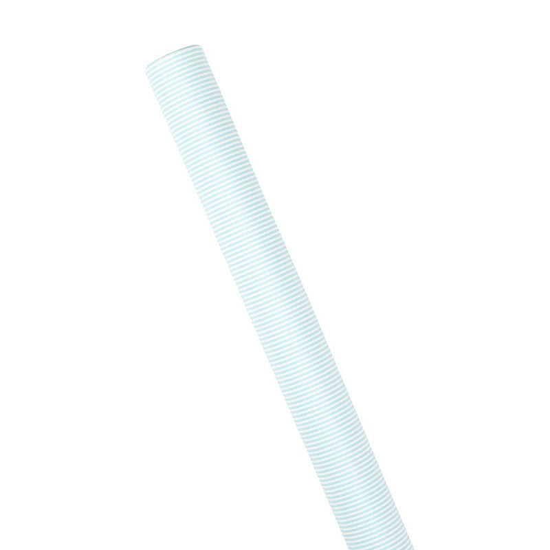 Caspari Oxford Stripe Gift Wrapping Paper In Robin's Egg Blue - 30" X 8' Roll