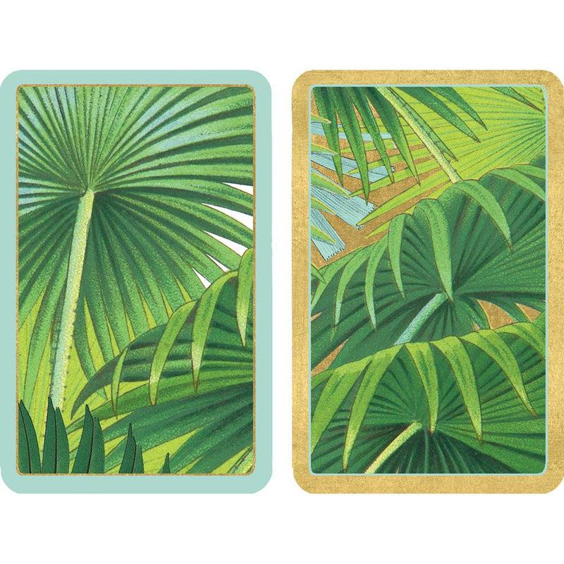 Caspari Palm Fronds Large Type Playing Cards - 2 Decks Included