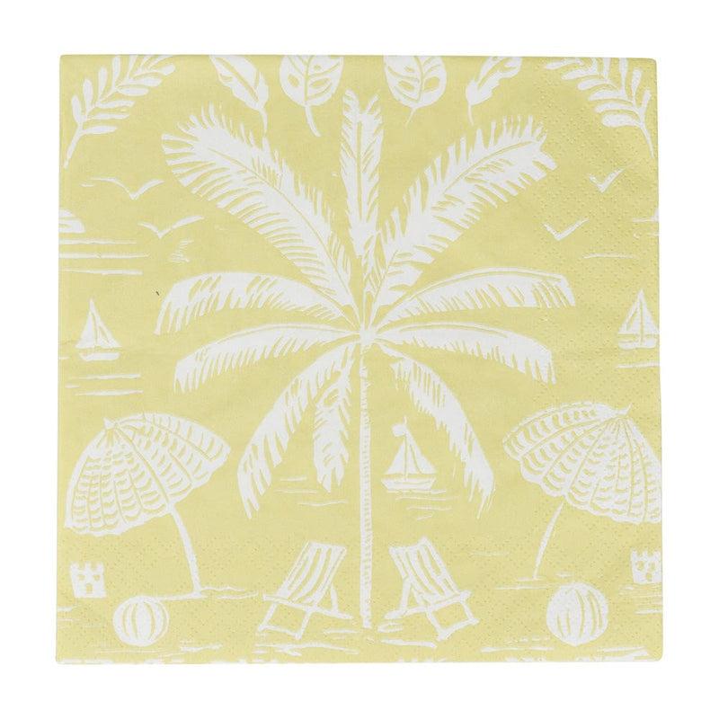 Caspari Palms And Parasols Key Lime Luncheon Napkins - 20 Per Package