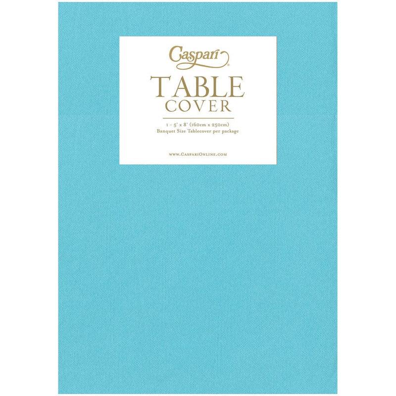Caspari Paper Linen Solid Table Cover In Robin's Egg - 1 Each