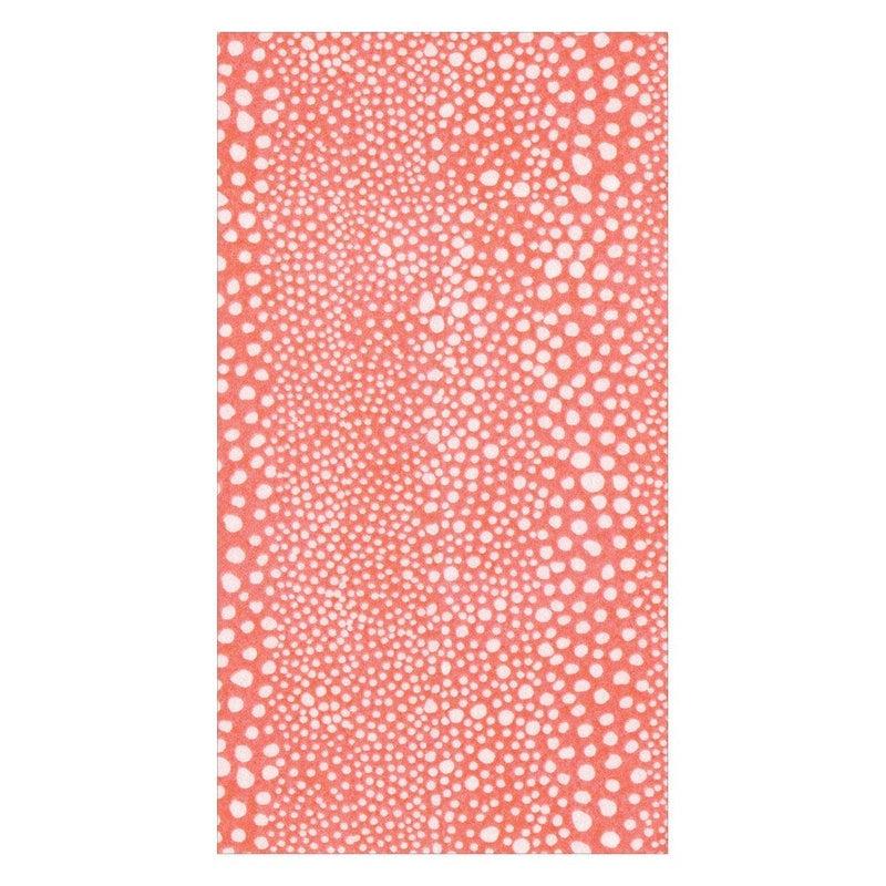 Caspari Pebble Paper Linen Guest Towels Napkins In Coral - 12 Per Package