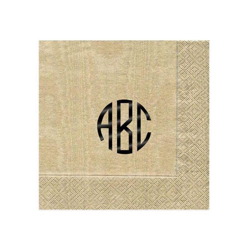 Caspari Personalized Monogram Moiré Cocktail Napkins
