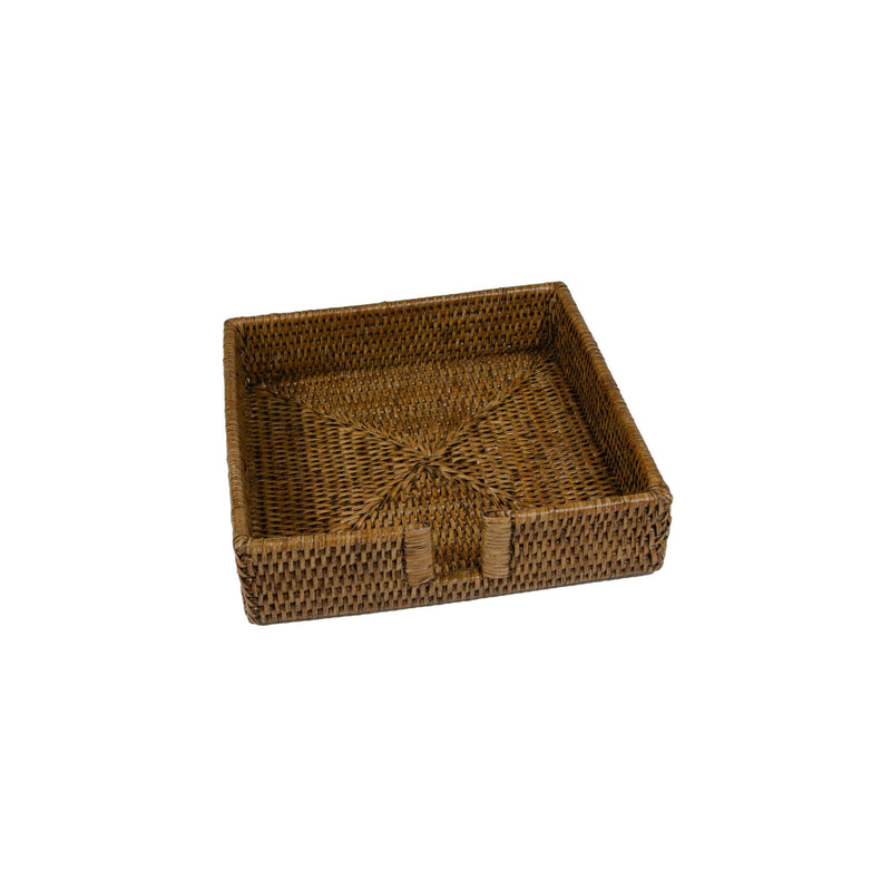 Caspari Rattan Dinner Napkin Holder In Natural - 1 Napkin Holder