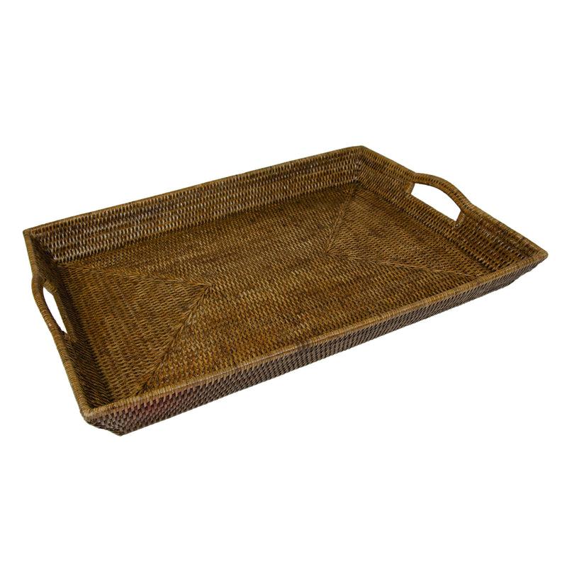 Caspari Rattan Extra Large Rectangle Tray - Natural - 1 Each