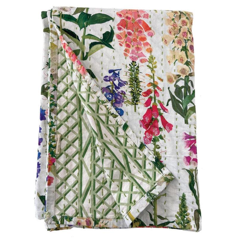Caspari Reversible Kantha Table Cover In Foxgloves - 1 Each