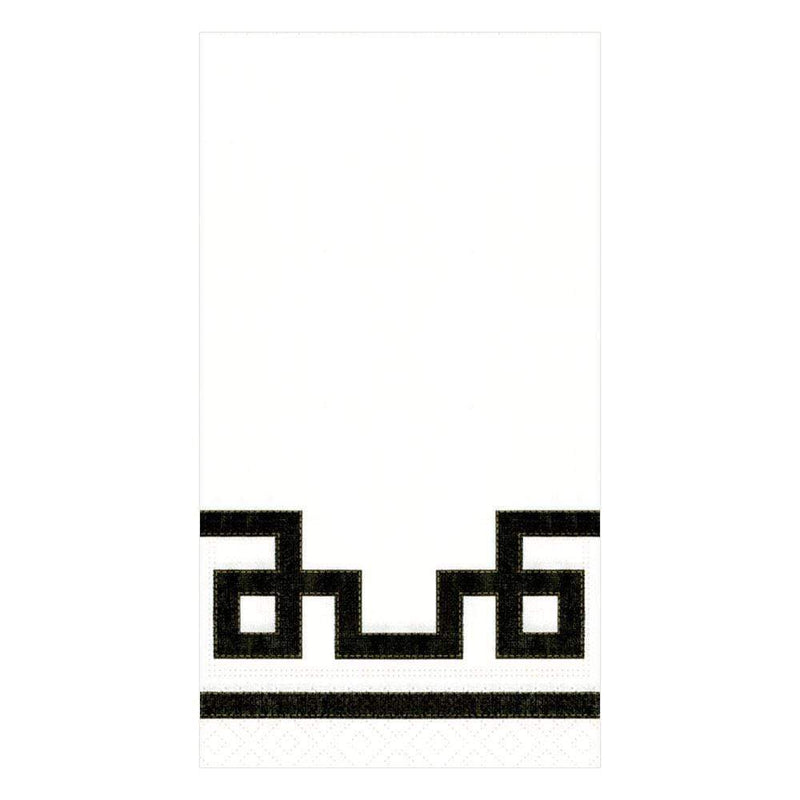 Caspari Rive Gauche Paper Guest Towel Napkins In Black & White - 15 Per Package