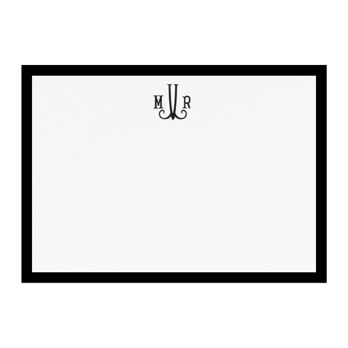Caspari Simple Border Personalized Monogram Correspondence Cards