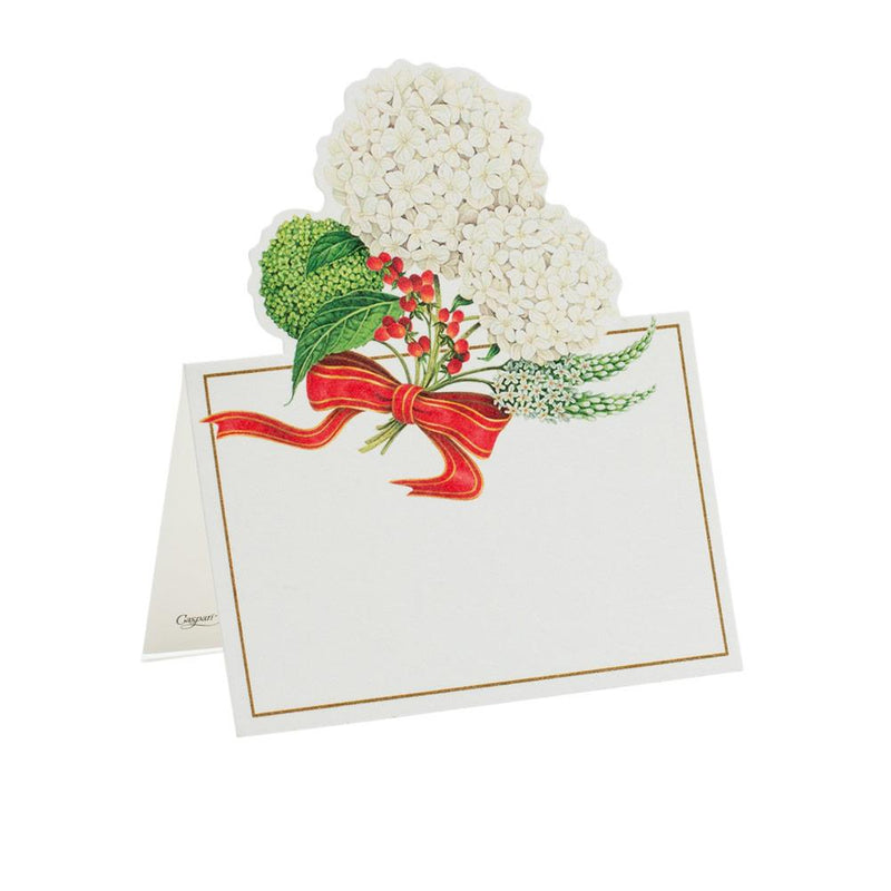 Caspari Snowball Hydrangeas Die-Cut Place Cards - 8 Per Package