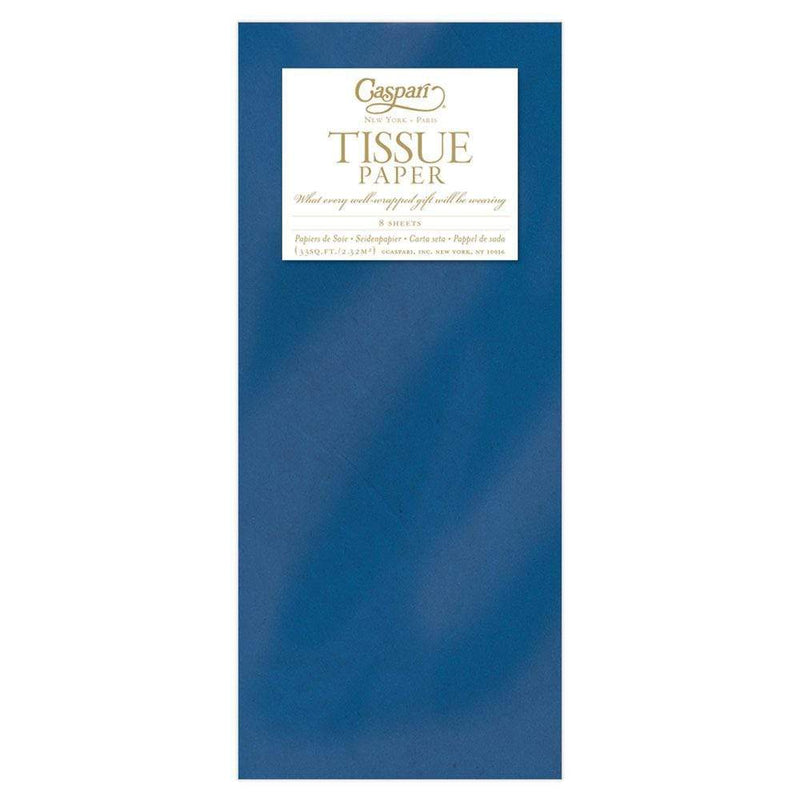 Caspari Solid Tissue Paper In Marine Blue - 8 Sheets Included