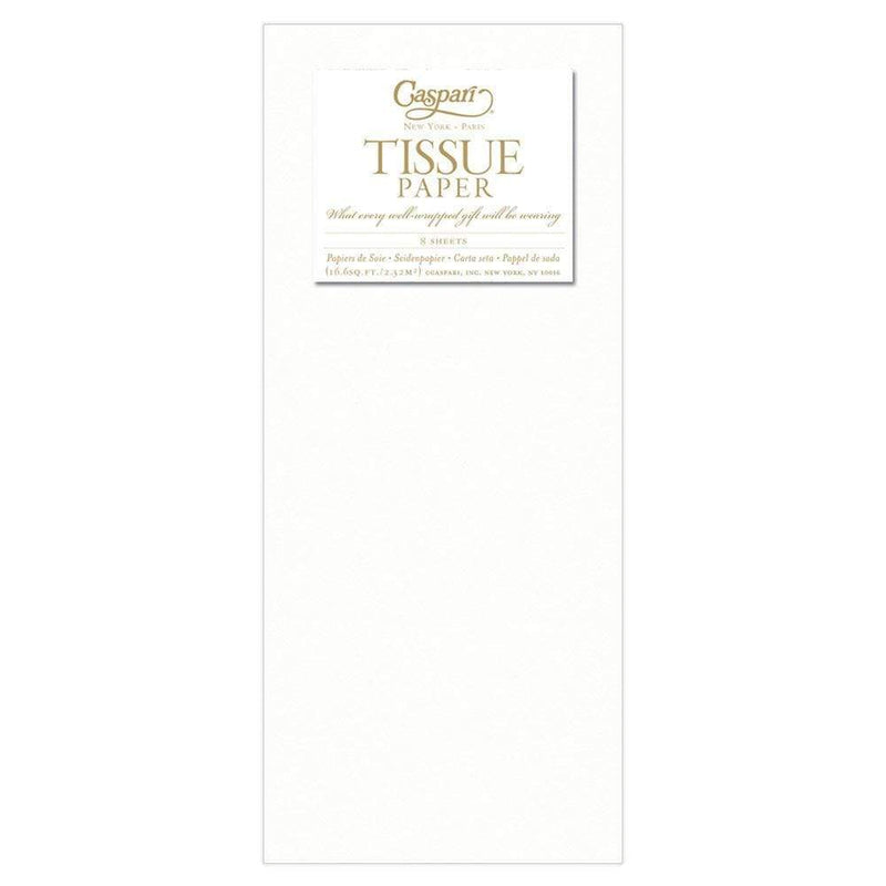 Caspari Solid Tissue Paper In White - 8 Sheets Included