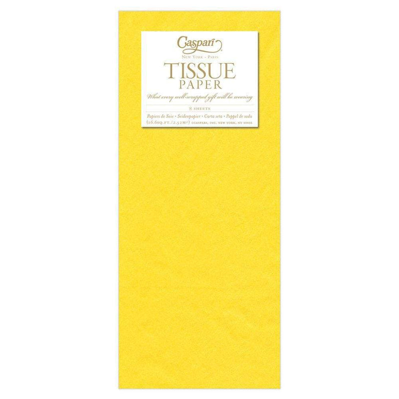 Caspari Solid Tissue Paper In Yellow - 8 Sheets Included