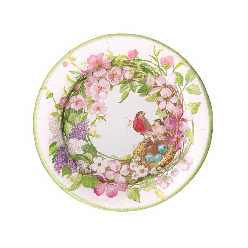 Caspari Spring Wreath Paper Salad & Dessert Plates - 8 Per Package