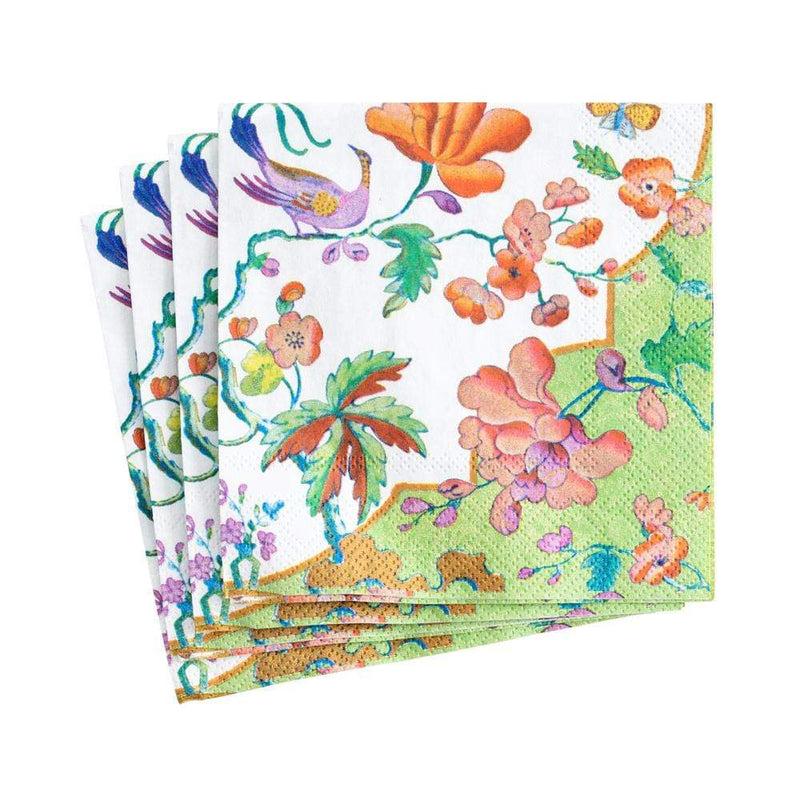 caspari Summer Palace Paper Cocktail Napkins in Celadon - 20 Per Package