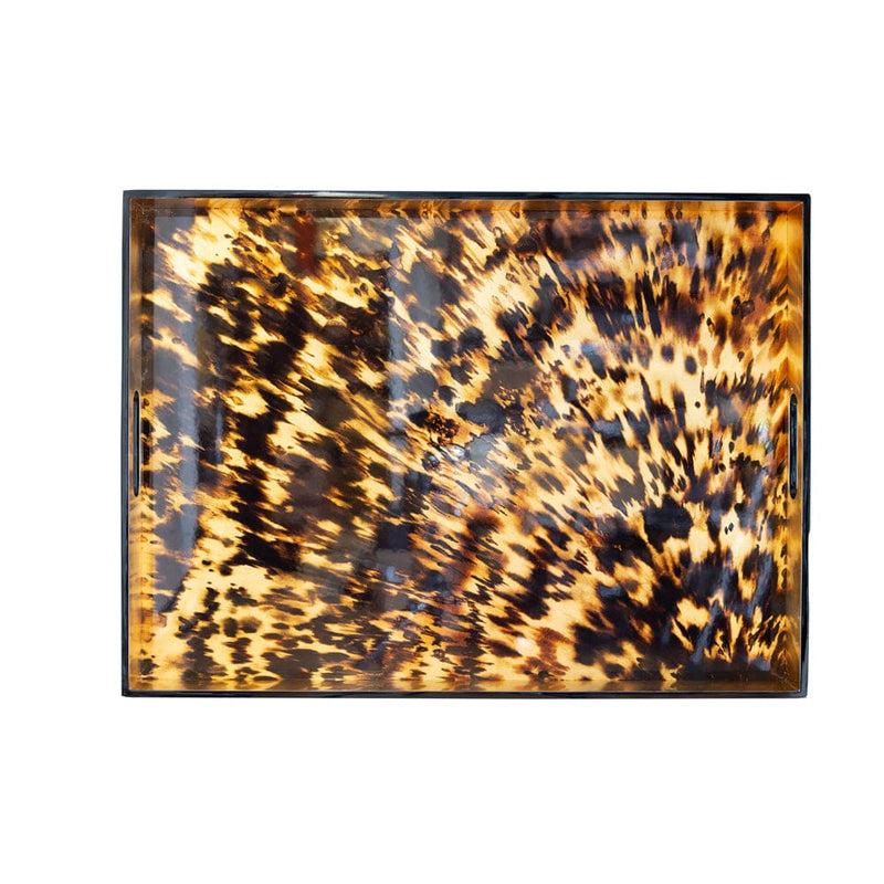 caspari Tortoiseshell Lacquer Oversize Rect Tray - 30X22