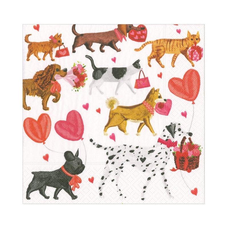 Caspari Valentine Parade Paper Luncheon Napkins - 20 Per Package