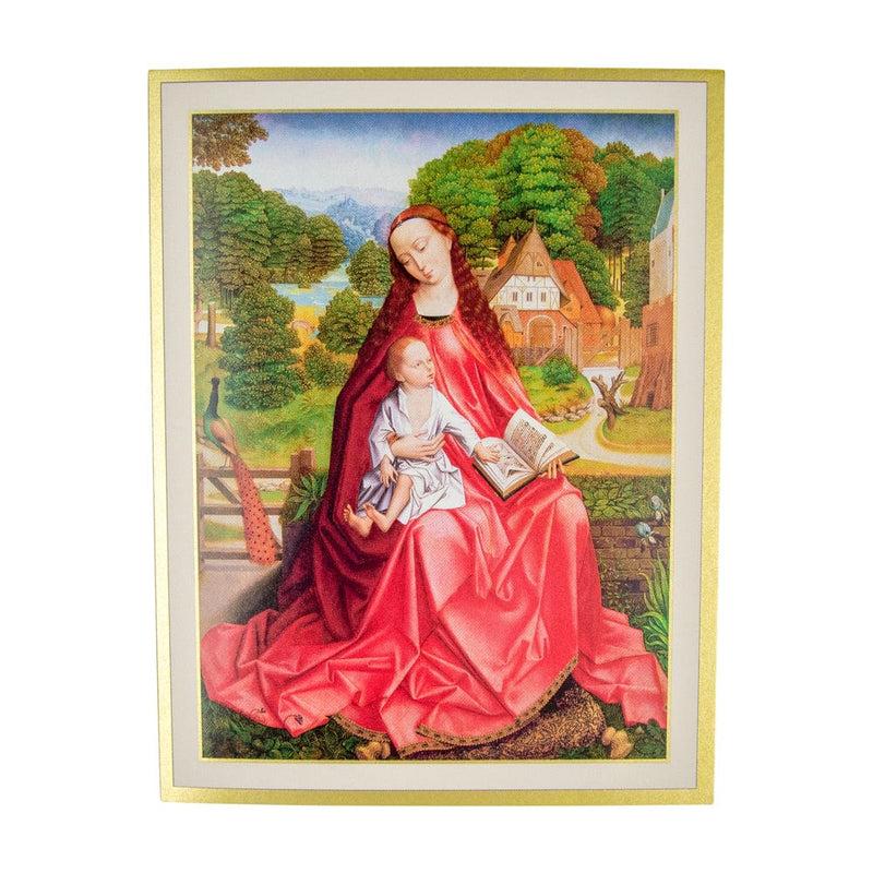 caspari Virgin And Child In A Garden Personalized Christmas Cards