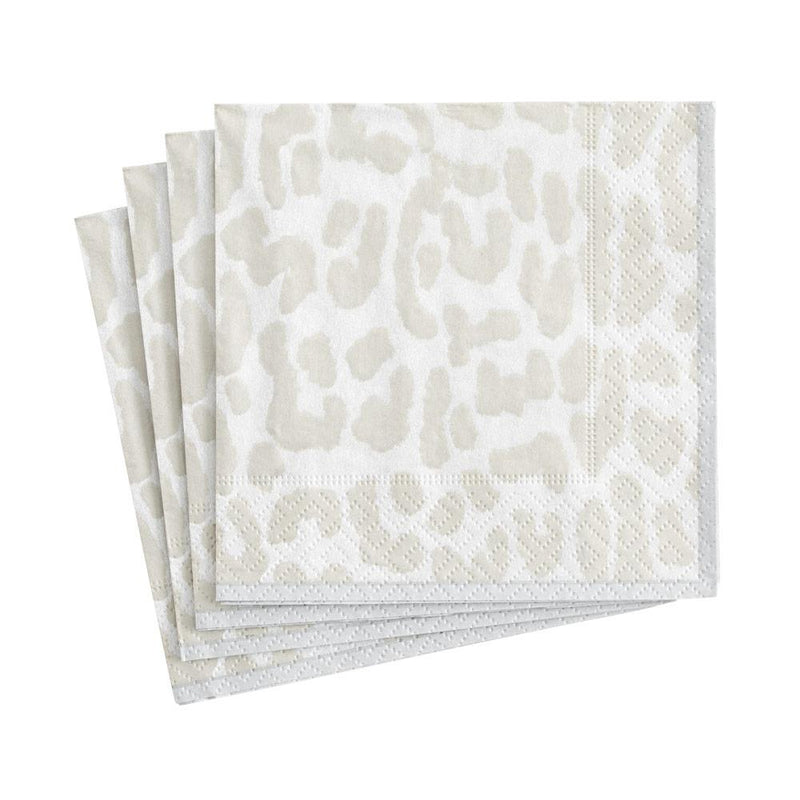 caspari Zanzibar Paper Cocktail Napkins in Silver - 20 Per Package